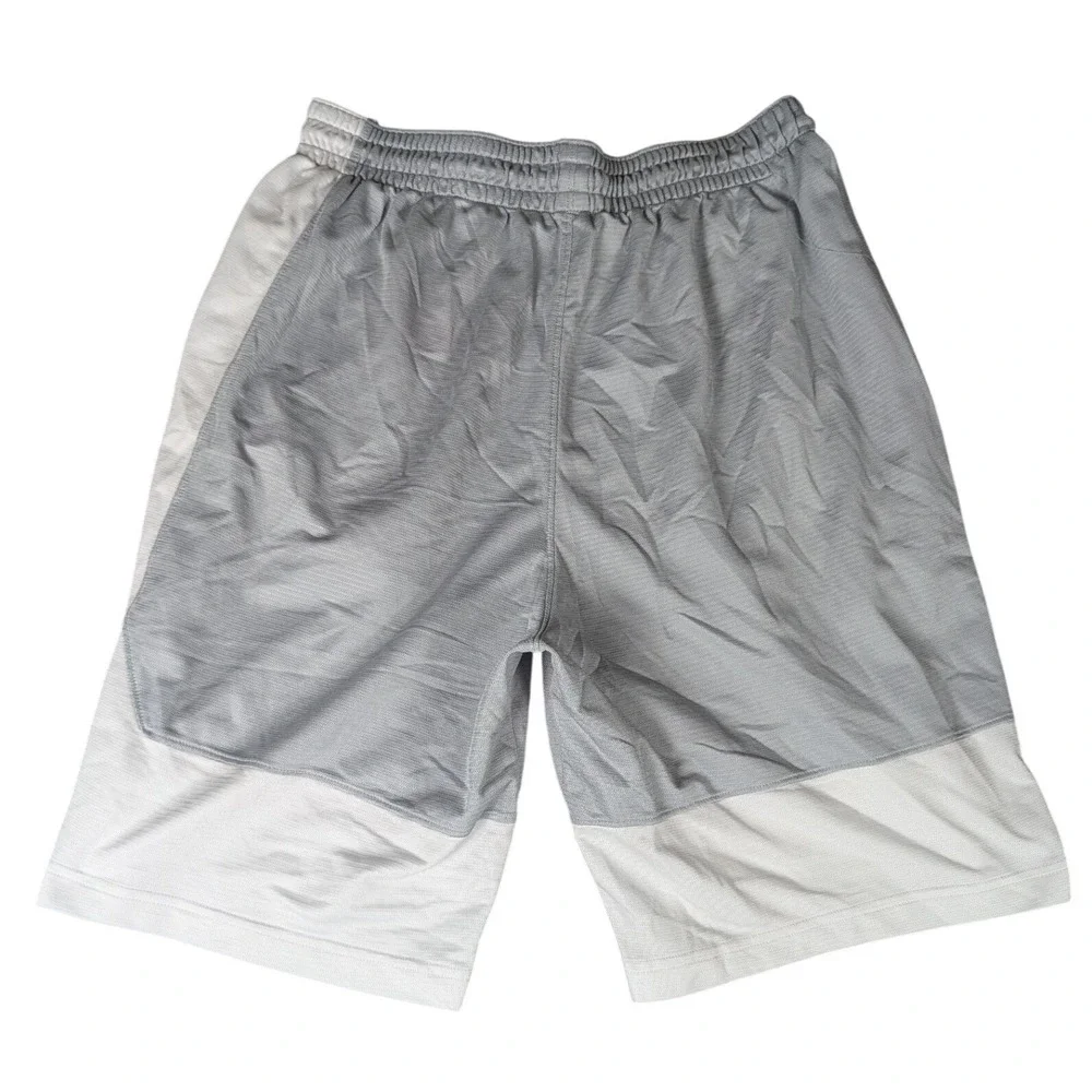 Nike Dri-FIT Basketball Shorts Grey White Athletic Gym Training 5519